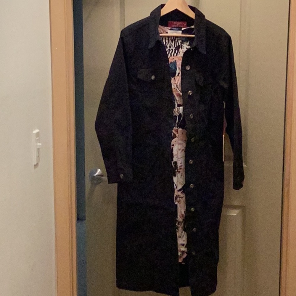 Red Label by Patrol Jeans Denim Jacket (long in length) in Black Size M